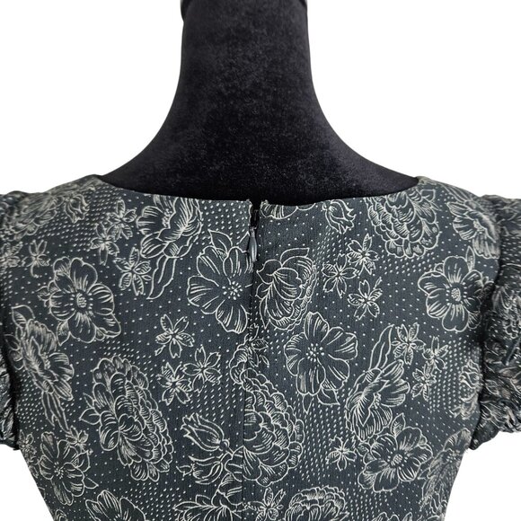 Likely Womens Moss Tiered Midi Dress Floral Short Sleeves & Square Neck Size 2 - Picture 8 of 14